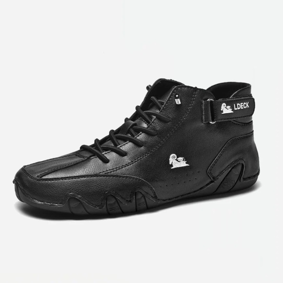 L. Deck Other - L.Deck Black Faux Leather High-Top Sneakers Men’s EU42 US9